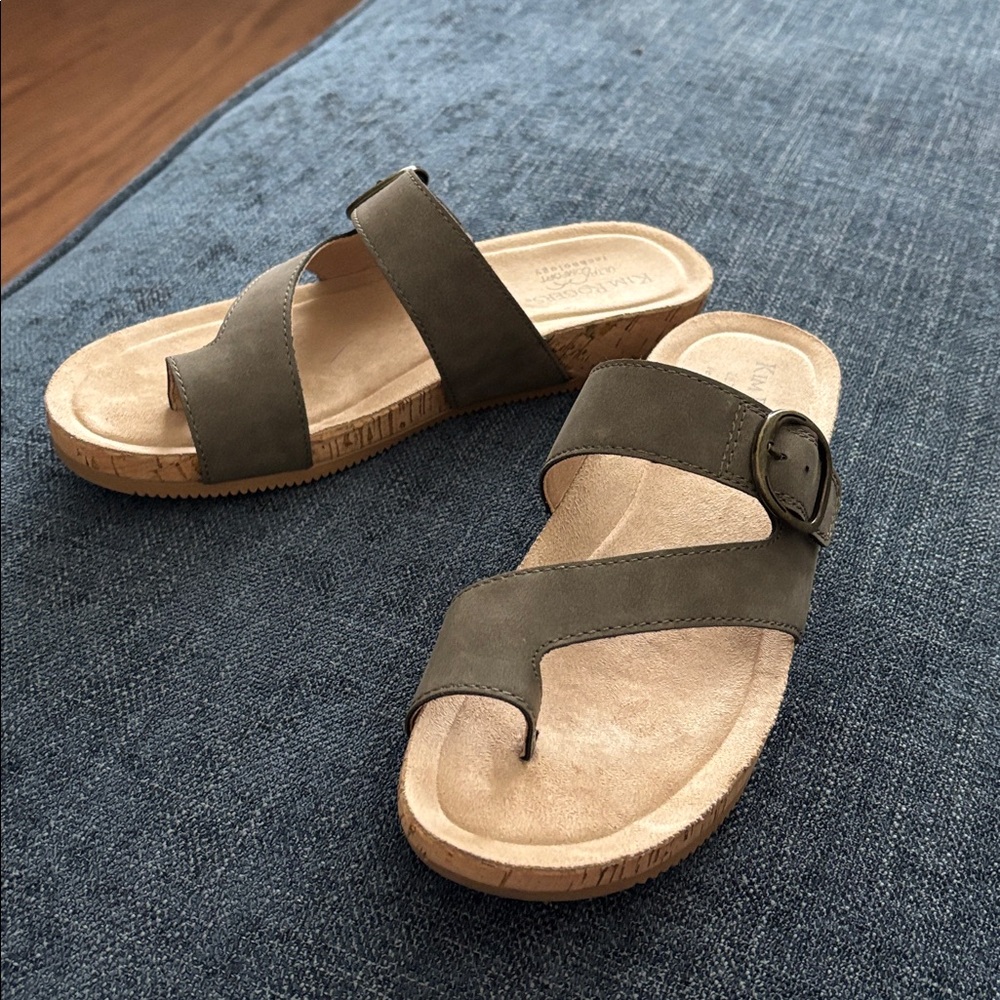 Olive Green Sandals with Buckle